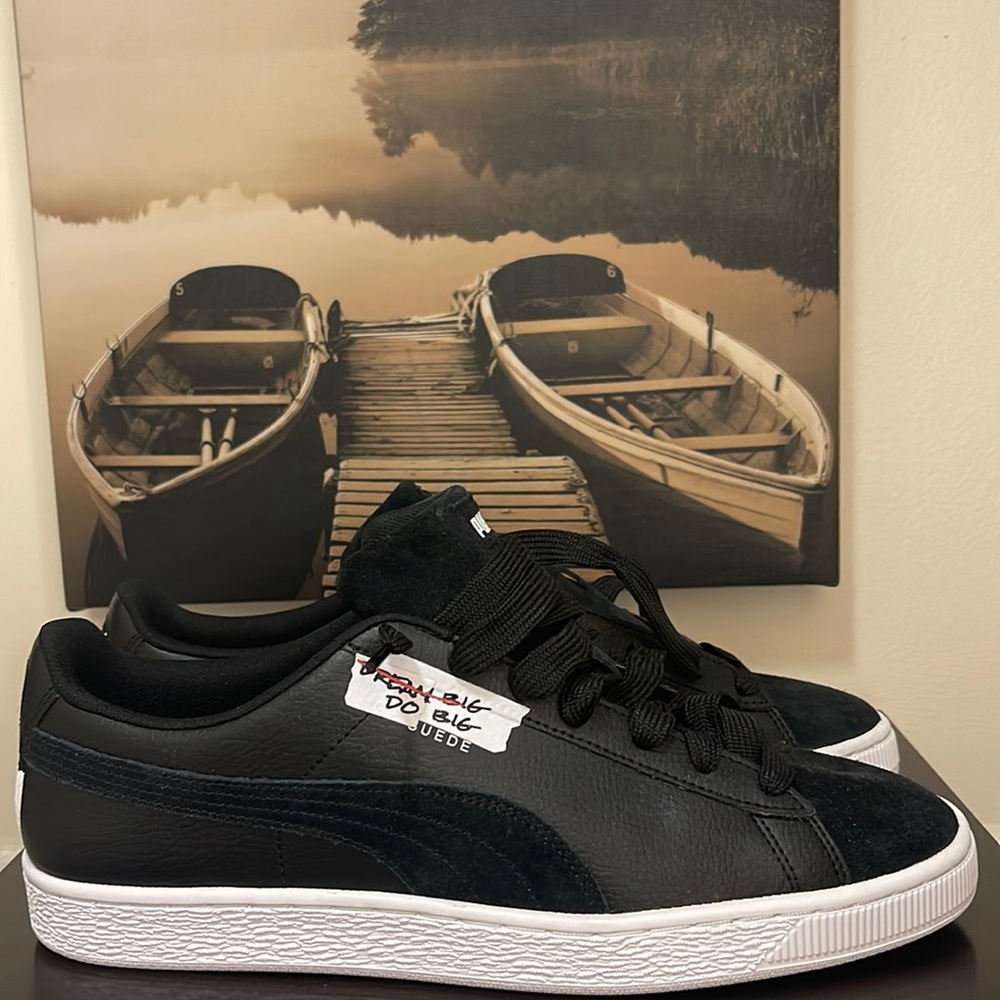Suede Puma “Taped Message” Sneakers Size 11.5